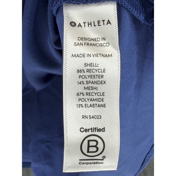 Athleta Sole Blue Mesh Yoke Drawstring Waist Sleeveless Dress Size 12 - Picture 8 of 12